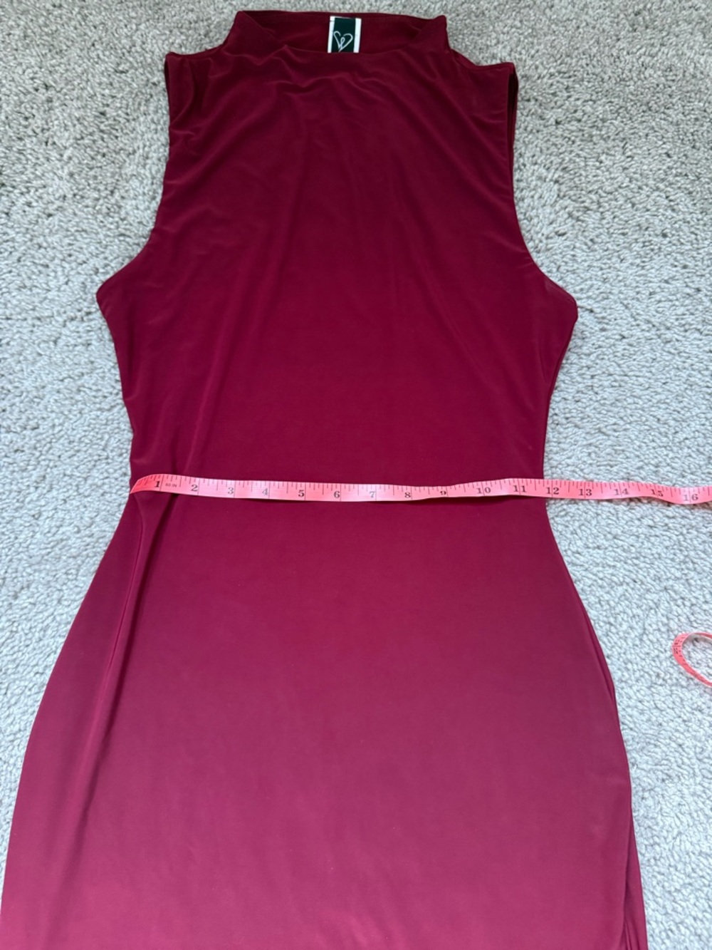 Windsor Venezia mock neck dress burgundy large - Picture 3 of 6
